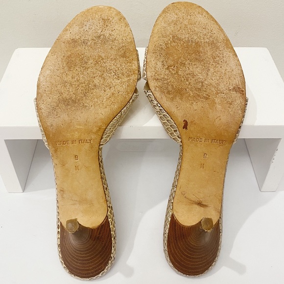 Michael Kors Collection Italy Python Snakeskin Mules Slides Sandals 39 40 9 - Picture 9 of 11